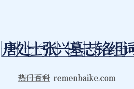 唐处士张兴墓志铭组词是什么意思的图片